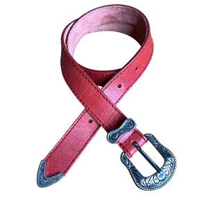 Liz Claiborne Leather Belt Womens‎ Size S Leather Silver Hardware 2927 1 Inch